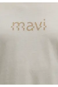 Mavi Printed Beige T-Shirt Loose Fit / Loose Fit -70134 - Image 6
