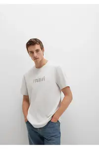 Mavi Logo Printed Gray T-Shirt Regular Fit / Normal Cut -80192