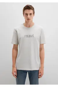 Mavi Logo Printed Gray T-Shirt Regular Fit / Normal Cut -80192 - Image 3