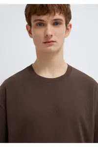 Mavi Logo Brown Basic T-Shirt Relaxed Fit -70251 - Image 7