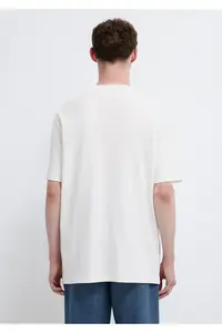 Mavi Logo White Basic Interlock T-Shirt Loose Fit / Loosely Comfortable Cut -80194 - Image 6