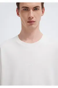 Mavi Logo White Basic Interlock T-Shirt Loose Fit / Loosely Comfortable Cut -80194 - Image 7