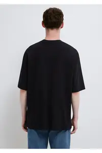 Mavi Crew Neck Black Basic T-Shirt Oversize / Wide Cut -900 - Image 5