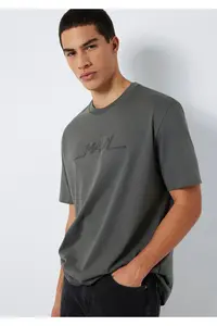 Mavi Printed Anthracite T-Shirt Loose Fit -70088