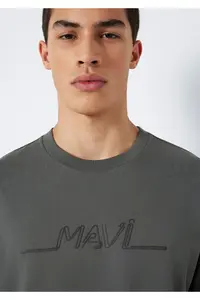 Mavi Printed Anthracite T-Shirt Loose Fit -70088 - Image 6