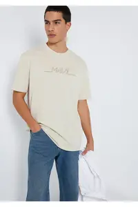 Mavi Printed Beige T-Shirt Loose Fit / Loose Fit -70144 - Image 2