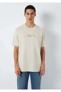 Mavi Printed Beige T-Shirt Loose Fit / Loose Fit -70144 - Image 3