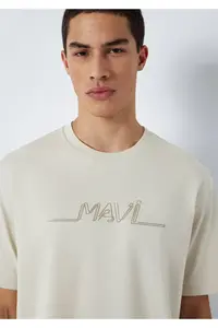 Mavi Printed Beige T-Shirt Loose Fit / Loose Fit -70144 - Image 6