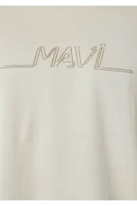 Mavi Printed Beige T-Shirt Loose Fit / Loose Fit -70144 - Image 7