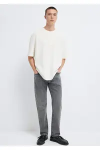 Mavi Logo Printed Ecru T-Shirt Relaxed Fit -70057 - Image 2