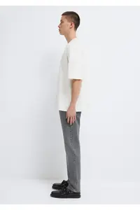 Mavi Logo Printed Ecru T-Shirt Relaxed Fit -70057 - Image 4