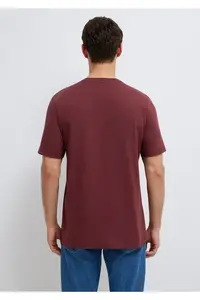 Mavi Logo Printed Claret Red T-Shirt Regular Fit / Normal Cut -70396 - Image 5