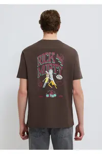 Mavi Rick and Morty Printed Brown T-Shirt Loose Fit -70251 - Image 5