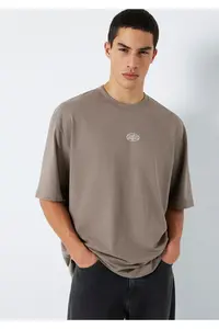 Mavi MVJNS Printed Brown T-Shirt Oversize / Wide Cut -87875 - Image 2