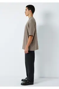 Mavi MVJNS Printed Brown T-Shirt Oversize / Wide Cut -87875 - Image 4