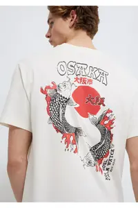 Mavi Printed Ecru T-Shirt Loose Fit -80194