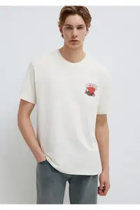 Mavi Printed Ecru T-Shirt Loose Fit -80194 - Image 2