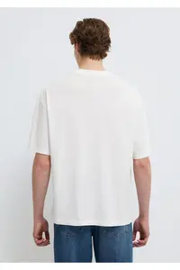 Mavi Dragon Printed Ecru T-Shirt Oversize / Wide Cut -70057 - Image 5