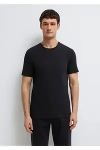 Mavi Stretch Black Basic T-Shirt Fitted - Image 3