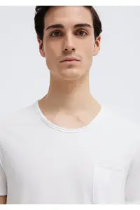 Mavi White T-Shirt with Stitched Pocket Detail Fitted - Image 6