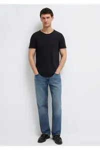 Mavi Black T-Shirt with Stitched Pocket Detail Fitted - Image 3