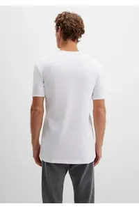 Mavi Ribbed Detailed White T-Shirt Fitted - Image 4