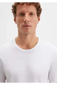 Mavi Ribbed Detailed White T-Shirt Fitted - Image 5