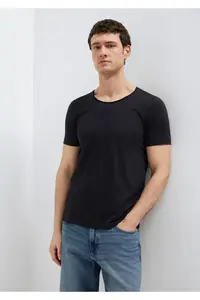 Mavi Collar Detailed Black T-Shirt Fitted - Image 2