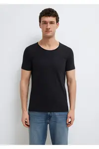 Mavi Collar Detailed Black T-Shirt Fitted - Image 3
