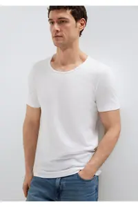 Mavi Collar Detailed White T-Shirt Fitted