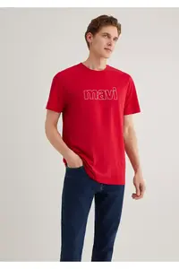 Mavi Logo Printed Red T-Shirt Slim Fit / Slim Fit