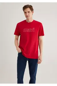 Mavi Logo Printed Red T-Shirt Slim Fit / Slim Fit - Image 2