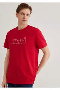 Mavi Logo Printed Red T-Shirt Slim Fit / Slim Fit - Image 3