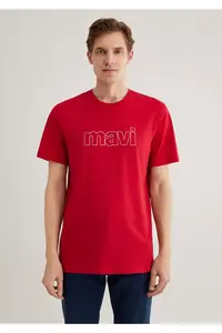 Mavi Logo Printed Red T-Shirt Slim Fit / Slim Fit - Image 4