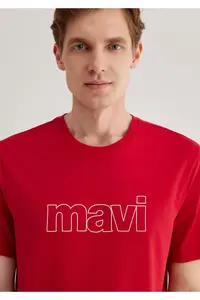 Mavi Logo Printed Red T-Shirt Slim Fit / Slim Fit - Image 6