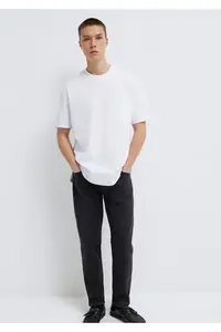 Mavi Pocket Detailed White Basic T-Shirt Loose Fit / Loosely Comfortable Cut - Image 3