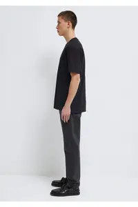 Mavi Pocket Detailed Black Basic T-Shirt Loose Fit / Loosely Comfortable Cut - Image 4