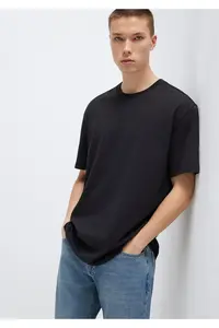Mavi Black Basic T-Shirt Loose Fit / Loosely Comfortable Cut