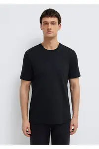 Mavi Organic Cotton Black T-Shirt Regular Fit / Normal Cut - Image 3