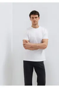 Mavi Organic Cotton White T-Shirt Regular Fit / Normal Cut -620 - Image 2