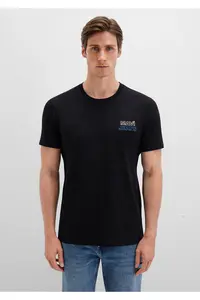 Mavi Jeans Printed Black T-Shirt Slim Fit / Slim Fit -900 - Image 3