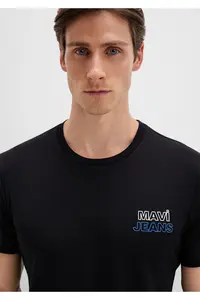 Mavi Jeans Printed Black T-Shirt Slim Fit / Slim Fit -900 - Image 5