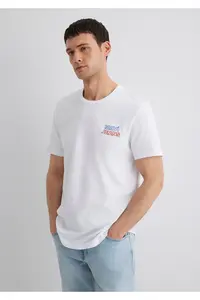 Mavi Jeans Printed White T-Shirt Slim Fit / Slim Fit -620