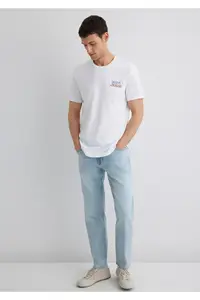 Mavi Jeans Printed White T-Shirt Slim Fit / Slim Fit -620 - Image 2