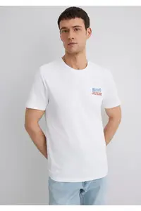 Mavi Jeans Printed White T-Shirt Slim Fit / Slim Fit -620 - Image 3