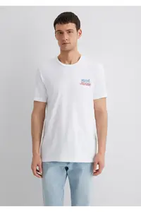 Mavi Jeans Printed White T-Shirt Slim Fit / Slim Fit -620 - Image 4