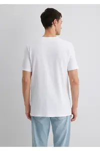 Mavi Jeans Printed White T-Shirt Slim Fit / Slim Fit -620 - Image 5