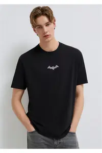 Mavi Batman Printed Black T-Shirt Loose Fit