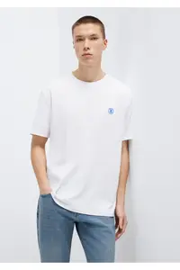 Mavi Seal Logo Embroidered White T-Shirt Loose Fit - Image 2