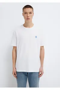 Mavi Seal Logo Embroidered White T-Shirt Loose Fit - Image 3